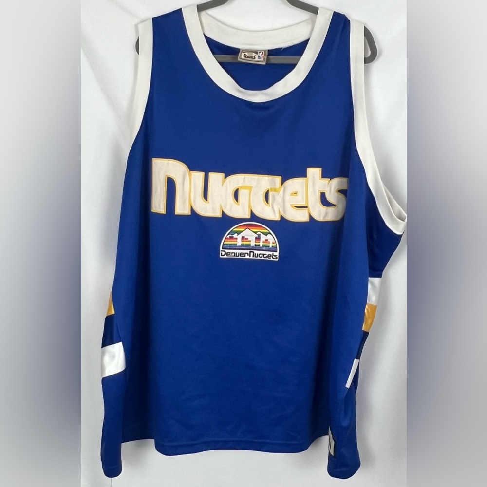 Vintage Denver Nuggets Jersey Mens 4XL Majestic Hardwood Classics Blue White
